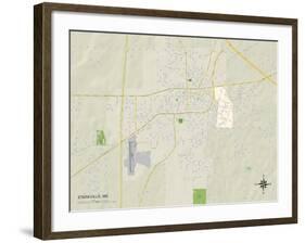 Political Map of Starkville, MS-null-Framed Art Print