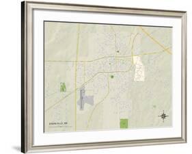 Political Map of Starkville, MS-null-Framed Art Print