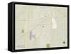 Political Map of Starkville, MS-null-Framed Stretched Canvas