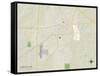 Political Map of Starkville, MS-null-Framed Stretched Canvas