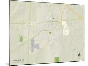 Political Map of Starkville, MS-null-Mounted Art Print