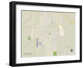 Political Map of Starkville, MS-null-Framed Art Print