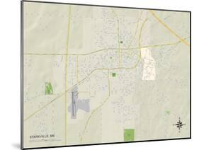 Political Map of Starkville, MS-null-Mounted Art Print