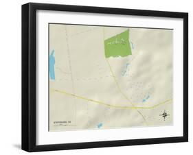 Political Map of Stateburg, SC-null-Framed Art Print