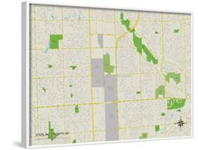 Political Map of Sterling Heights, MI-null-Framed Art Print