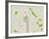 Political Map of Sterling Heights, MI-null-Framed Art Print