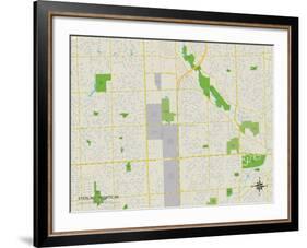 Political Map of Sterling Heights, MI-null-Framed Art Print