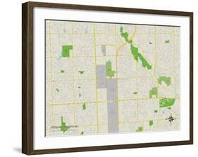 Political Map of Sterling Heights, MI-null-Framed Art Print