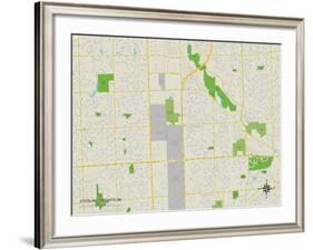 Political Map of Sterling Heights, MI-null-Framed Art Print