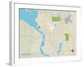 Political Map of Stevens Point, WI-null-Framed Art Print