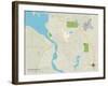 Political Map of Stevens Point, WI-null-Framed Art Print