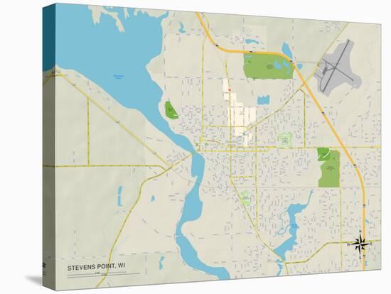 Political Map of Stevens Point, WI-null-Stretched Canvas