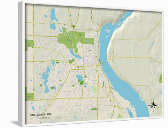 Political Map of Stillwater, MN-null-Framed Art Print