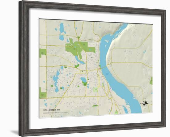 Political Map of Stillwater, MN-null-Framed Art Print