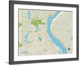 Political Map of Stillwater, MN-null-Framed Art Print