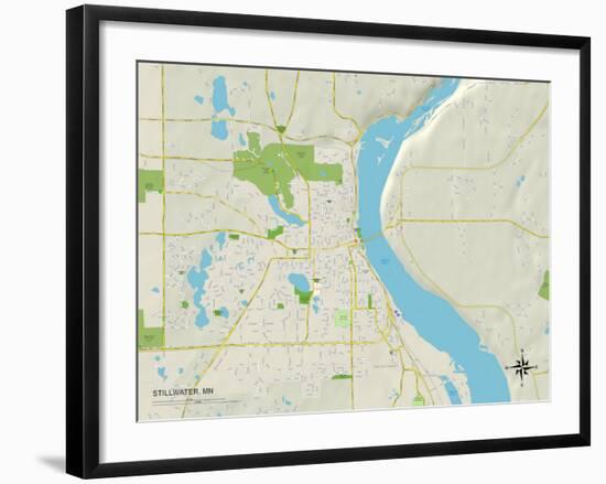 Political Map of Stillwater, MN-null-Framed Art Print