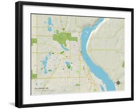 Political Map of Stillwater, MN-null-Framed Art Print