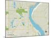 Political Map of Stillwater, MN-null-Mounted Art Print