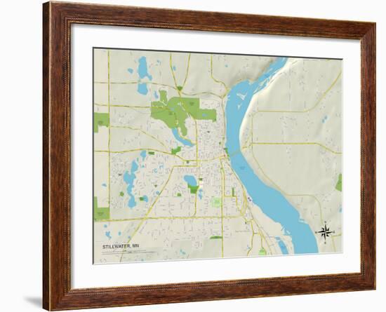 Political Map of Stillwater, MN-null-Framed Art Print