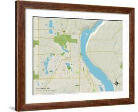 Political Map of Stillwater, MN-null-Framed Art Print