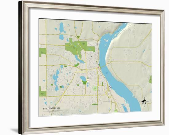 Political Map of Stillwater, MN-null-Framed Art Print