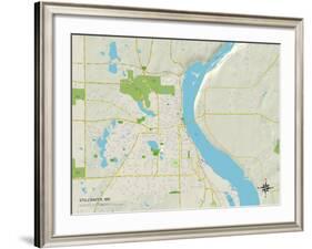 Political Map of Stillwater, MN-null-Framed Art Print