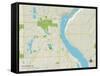 Political Map of Stillwater, MN-null-Framed Stretched Canvas