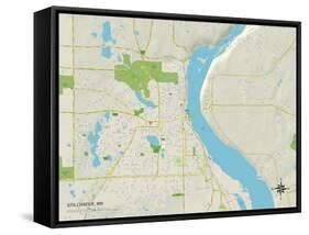 Political Map of Stillwater, MN-null-Framed Stretched Canvas