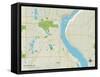 Political Map of Stillwater, MN-null-Framed Stretched Canvas