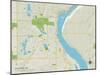 Political Map of Stillwater, MN-null-Mounted Art Print