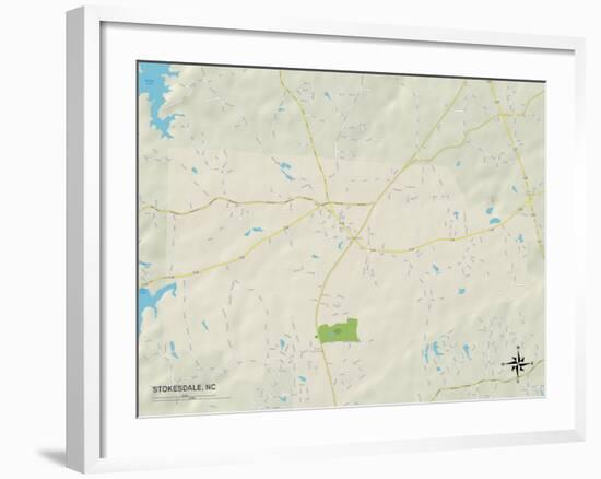 Political Map of Stokesdale, NC-null-Framed Art Print