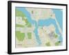 Political Map of Stuart, FL-null-Framed Art Print