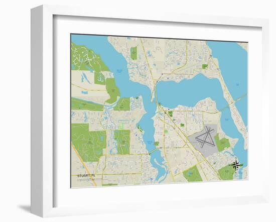 Political Map of Stuart, FL-null-Framed Art Print