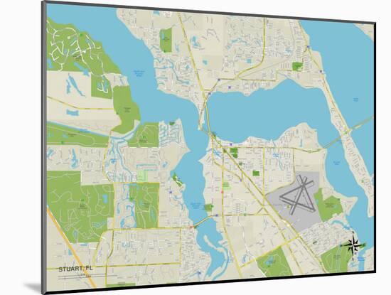 Political Map of Stuart, FL-null-Mounted Art Print