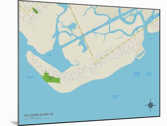 Political Map of Sullivans Island, SC-null-Mounted Art Print