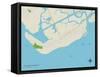 Political Map of Sullivans Island, SC-null-Framed Stretched Canvas