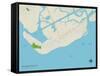 Political Map of Sullivans Island, SC-null-Framed Stretched Canvas