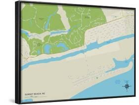 Political Map of Sunset Beach, NC-null-Framed Art Print