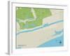 Political Map of Sunset Beach, NC-null-Framed Art Print