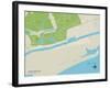 Political Map of Sunset Beach, NC-null-Framed Art Print