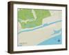 Political Map of Sunset Beach, NC-null-Framed Art Print