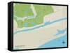 Political Map of Sunset Beach, NC-null-Framed Stretched Canvas