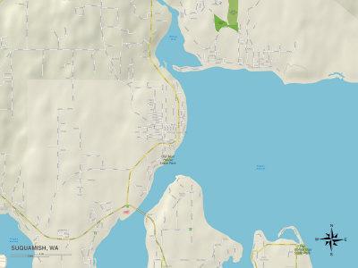 'Political Map of Suquamish, WA' Posters | AllPosters.com