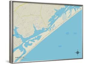 Political Map of Surf City, NC-null-Framed Art Print