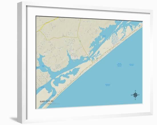 Political Map of Surf City, NC-null-Framed Art Print