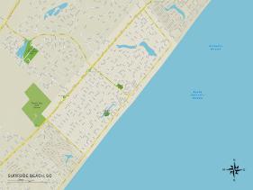 'Political Map of Surfside Beach, SC' Print | AllPosters.com