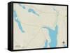 Political Map of Surry, ME-null-Framed Stretched Canvas