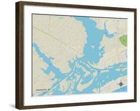 Political Map of Swansboro, NC-null-Framed Art Print