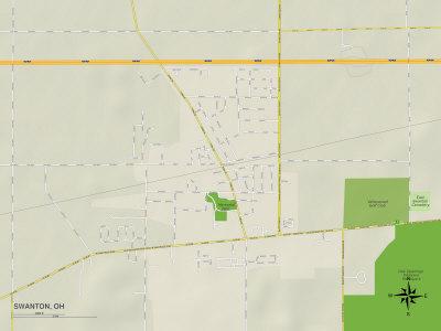 'Political Map of Swanton, OH' Art | AllPosters.com