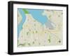 Political Map of Tacoma, WA-null-Framed Art Print